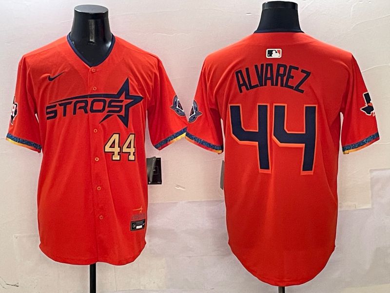 Men Houston Astros #44 Alvarez Orange Fourth generation Joint Name Nike 2025 MLB Jersey style 2->houston astros->MLB Jersey